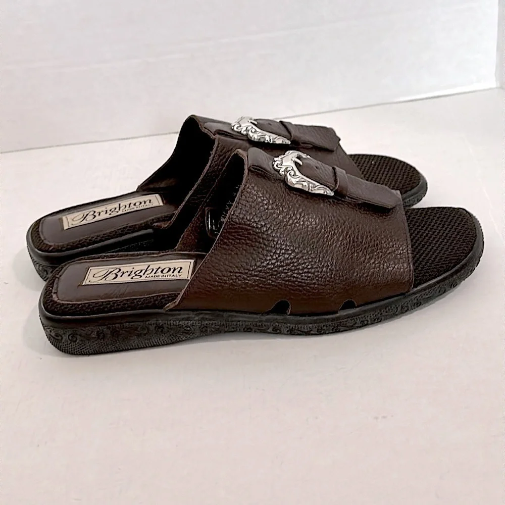 Brighton Vicky Genuine Leather Buckle Accent brown size 8